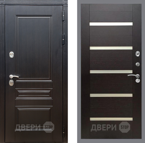 Входная металлическая Дверь Стоп МЕГАПОЛИС СБ-14 венге поперечный в Наро-Фоминске
