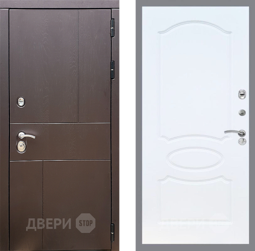 Входная металлическая Дверь Стоп УРБАН ФЛ-128 Белый ясень в Наро-Фоминске