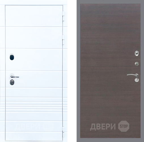 Входная металлическая Дверь Стоп ТРЕНДО Гладкая венге поперечный в Наро-Фоминске