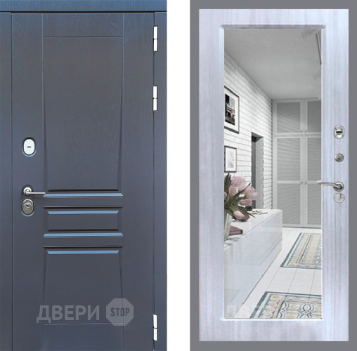 Входная металлическая Дверь Стоп ПЛАТИНУМ Зеркало Сандал белый в Наро-Фоминске