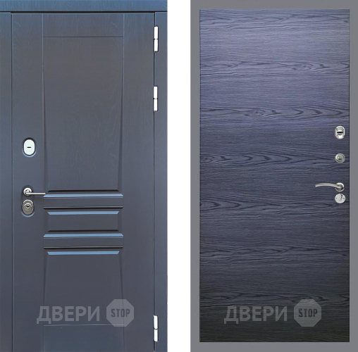 Входная металлическая Дверь Стоп ПЛАТИНУМ Гладкая Дуб тангенальный черный в Наро-Фоминске