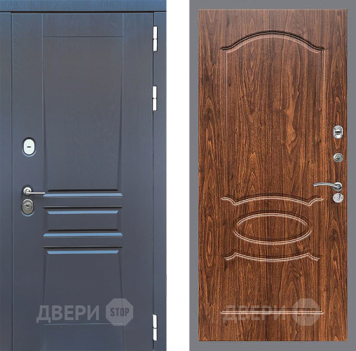 Входная металлическая Дверь Стоп ПЛАТИНУМ ФЛ-128 орех тисненый в Наро-Фоминске