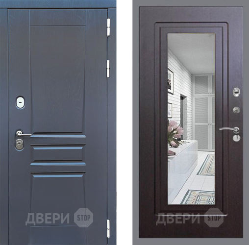 Входная металлическая Дверь Стоп ПЛАТИНУМ Зеркало ФЛ-120 Венге в Наро-Фоминске