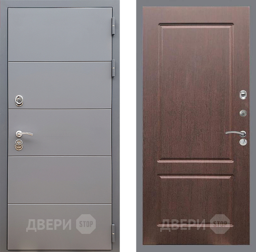 Входная металлическая Дверь Стоп АРТ ГРАФИТ ФЛ-117 Орех премиум в Наро-Фоминске