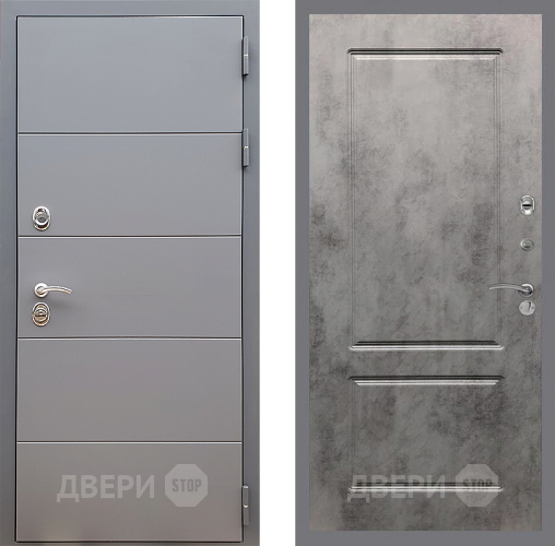 Входная металлическая Дверь Стоп АРТ ГРАФИТ ФЛ-117 Бетон темный в Наро-Фоминске