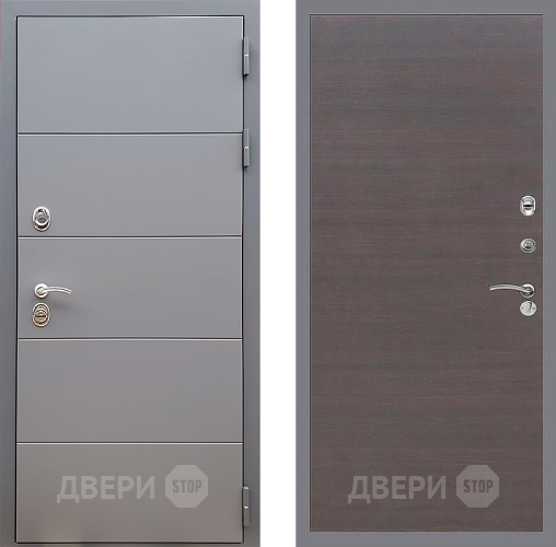 Входная металлическая Дверь Стоп АРТ ГРАФИТ Гладкая венге поперечный в Наро-Фоминске