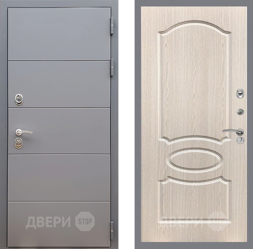 Входная металлическая Дверь Стоп АРТ ГРАФИТ ФЛ-128 Беленый дуб в Наро-Фоминске