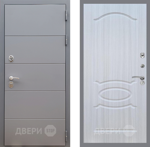 Входная металлическая Дверь Стоп АРТ ГРАФИТ ФЛ-128 Сандал белый в Наро-Фоминске