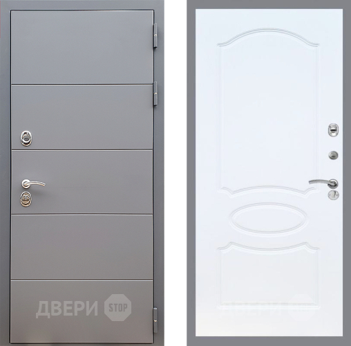 Входная металлическая Дверь Стоп АРТ ГРАФИТ ФЛ-128 Белый ясень в Наро-Фоминске