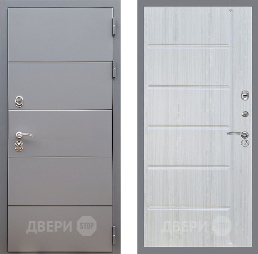 Входная металлическая Дверь Стоп АРТ ГРАФИТ ФЛ-102 Сандал белый в Наро-Фоминске