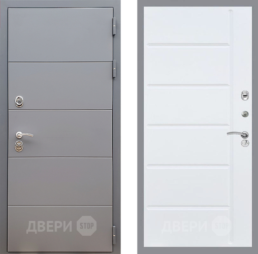 Входная металлическая Дверь Стоп АРТ ГРАФИТ ФЛ-102 Белый ясень в Наро-Фоминске