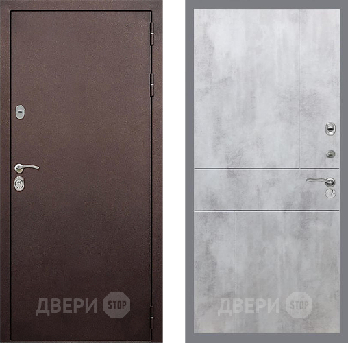 Входная металлическая Дверь Стоп КЛАССИК Медь ФЛ-290 Бетон светлый в Наро-Фоминске