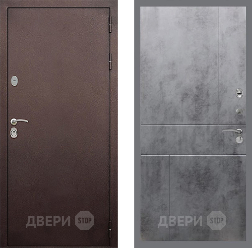 Входная металлическая Дверь Стоп КЛАССИК Медь ФЛ-290 Бетон темный в Наро-Фоминске
