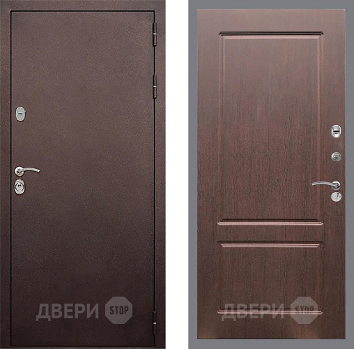 Входная металлическая Дверь Стоп КЛАССИК Медь ФЛ-117 Орех премиум в Наро-Фоминске