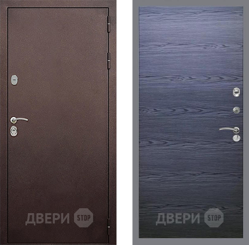 Входная металлическая Дверь Стоп КЛАССИК Медь Гладкая Дуб тангенальный черный в Наро-Фоминске