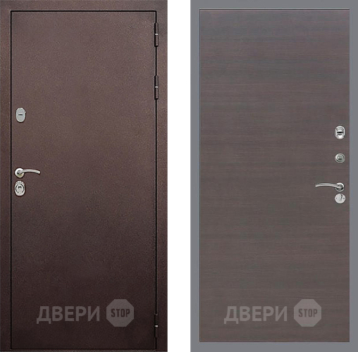Входная металлическая Дверь Стоп КЛАССИК Медь Гладкая венге поперечный в Наро-Фоминске