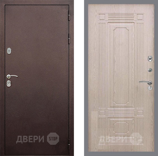 Входная металлическая Дверь Стоп КЛАССИК Медь ФЛ-2 Беленый дуб в Наро-Фоминске