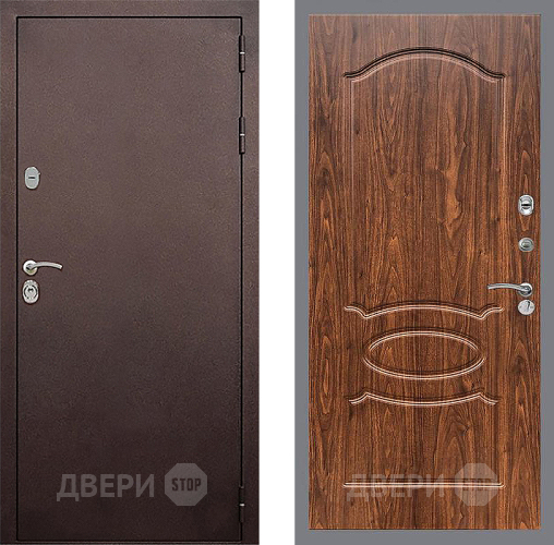 Входная металлическая Дверь Стоп КЛАССИК Медь ФЛ-128 орех тисненый в Наро-Фоминске