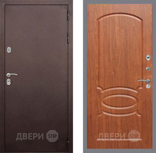 Входная металлическая Дверь Стоп КЛАССИК Медь ФЛ-128 Береза мореная в Наро-Фоминске