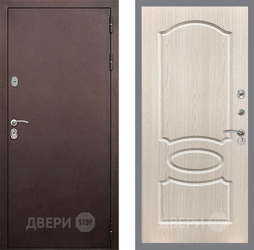 Входная металлическая Дверь Стоп КЛАССИК Медь ФЛ-128 Беленый дуб в Наро-Фоминске