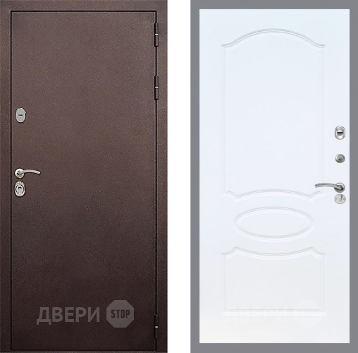 Входная металлическая Дверь Стоп КЛАССИК Медь ФЛ-128 Белый ясень в Наро-Фоминске
