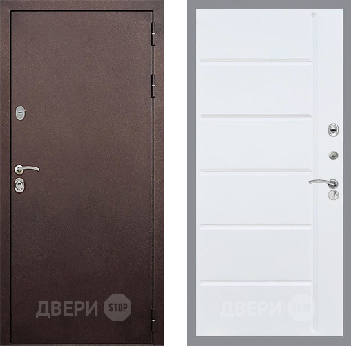 Входная металлическая Дверь Стоп КЛАССИК Медь ФЛ-102 Белый ясень в Наро-Фоминске