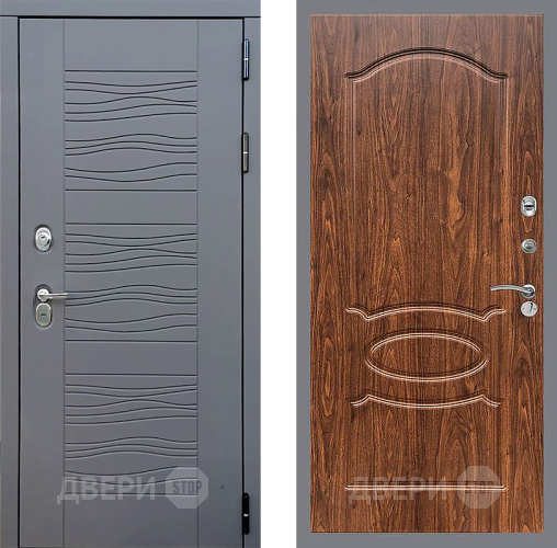 Входная металлическая Дверь Стоп СКАНДИ ФЛ-128 орех тисненый в Наро-Фоминске