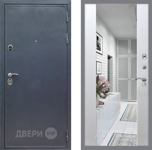 Входная металлическая Дверь Стоп СИЛЬВЕР Зеркало СБ-16 Лиственница беж в Наро-Фоминске