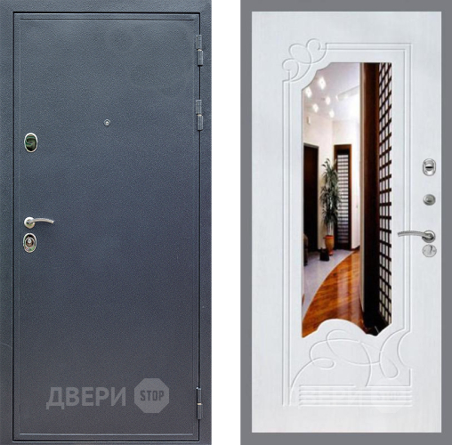 Входная металлическая Дверь Стоп СИЛЬВЕР ЗкркалоФЛ-147 Ясень белый в Наро-Фоминске