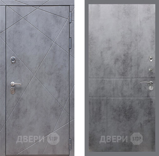 Входная металлическая Дверь Стоп Лучи ФЛ-290 Бетон темный в Наро-Фоминске