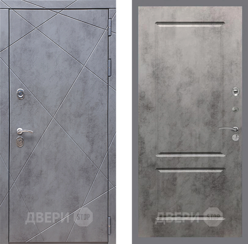Входная металлическая Дверь Стоп Лучи ФЛ-117 Бетон темный в Наро-Фоминске