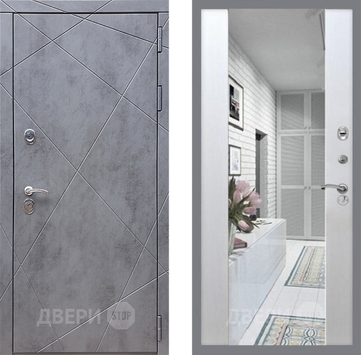 Входная металлическая Дверь Стоп Лучи Зеркало СБ-16 Лиственница беж в Наро-Фоминске
