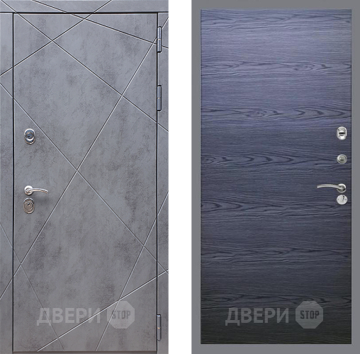 Входная металлическая Дверь Стоп Лучи Гладкая Дуб тангенальный черный в Наро-Фоминске