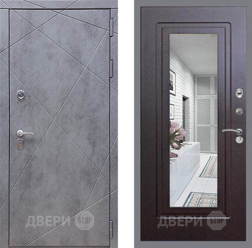 Входная металлическая Дверь Стоп Лучи Зеркало ФЛ-120 Венге в Наро-Фоминске