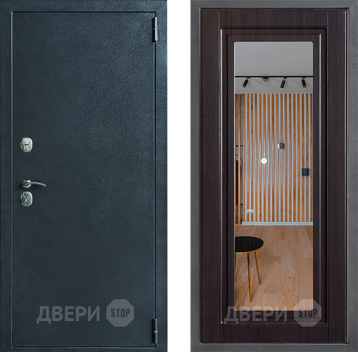 Входная металлическая Дверь Дверной континент ДК-70 Дизайн ФЛЗ Зеркало Венге в Наро-Фоминске