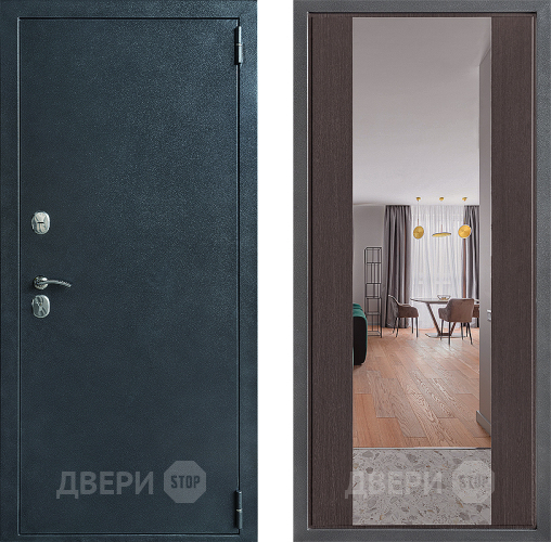 Входная металлическая Дверь Дверной континент ДК-70 Дизайн ФЛЗ-1 Зеркало Венге в Наро-Фоминске