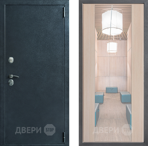 Входная металлическая Дверь Дверной континент ДК-70 Дизайн ФЛЗ-1 Зеркало Капучино в Наро-Фоминске