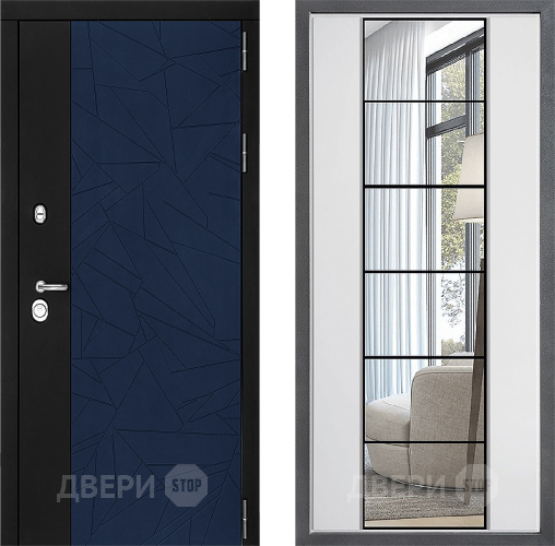 Входная металлическая Дверь Дверной континент ДК-9 ФЛЗ-2 Зеркало Белый софт в Наро-Фоминске