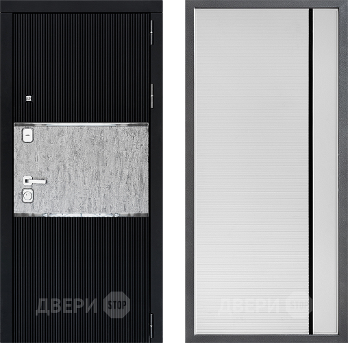 Входная металлическая Дверь Дверной континент ДК-13 ФЛ-757 Черное Стекло Софт милк в Наро-Фоминске