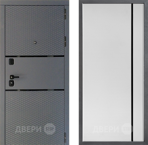 Входная металлическая Дверь Дверной континент Диамант Дизайн ФЛ-757 Черное Стекло Софт милк в Наро-Фоминске