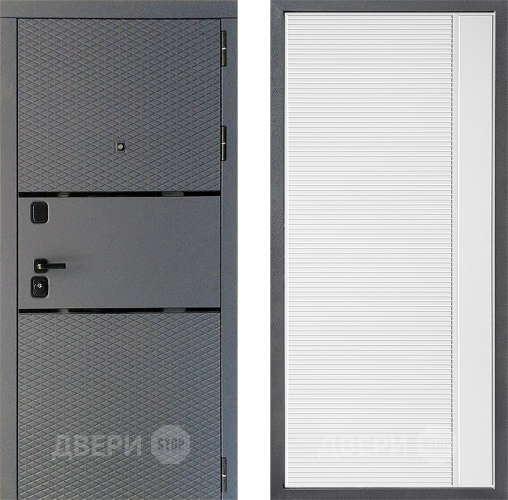 Входная металлическая Дверь Дверной континент Диамант Дизайн ФЛ-757 Белое Стекло Софт милк в Наро-Фоминске