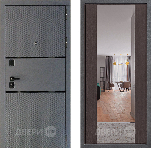 Входная металлическая Дверь Дверной континент Диамант Дизайн ФЛЗ-1 Зеркало Венге в Наро-Фоминске