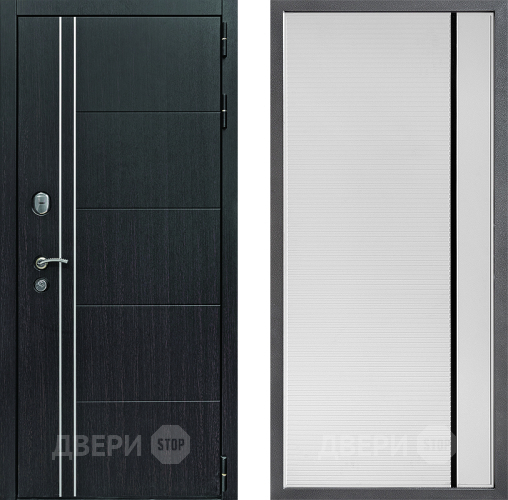 Входная металлическая Дверь Дверной континент Теплолюкс Дизайн ФЛ-757 Черное Стекло Софт милк в Наро-Фоминске