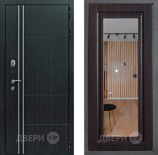Входная металлическая Дверь Дверной континент Теплолюкс Дизайн ФЛЗ Зеркало Венге в Наро-Фоминске
