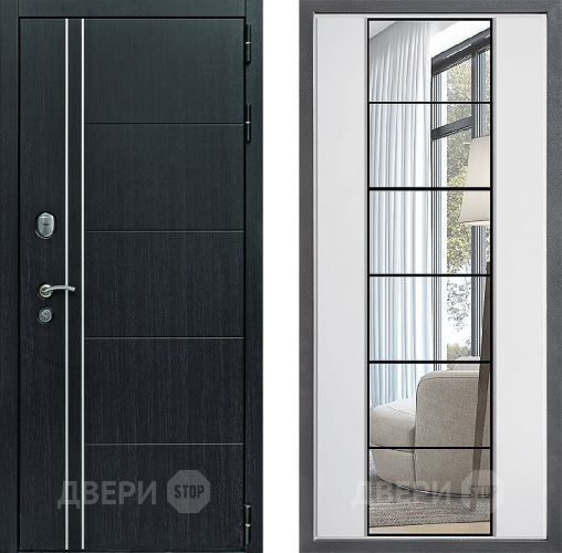 Входная металлическая Дверь Дверной континент Теплолюкс Дизайн ФЛЗ-2 Зеркало Белый софт в Наро-Фоминске