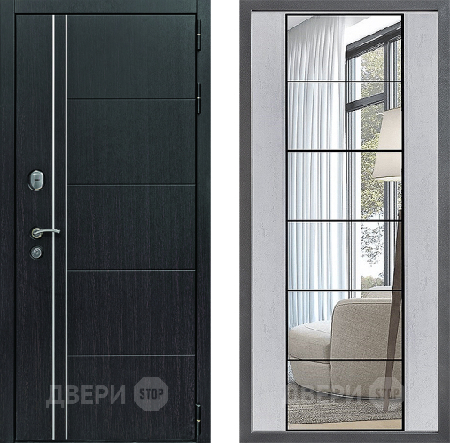 Входная металлическая Дверь Дверной континент Теплолюкс Дизайн ФЛЗ-2 Зеркало Бетон светлый в Наро-Фоминске