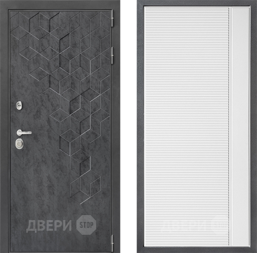 Входная металлическая Дверь Дверной континент ДК-3/713 ФЛ-757 Белое Стекло Софт милк в Наро-Фоминске