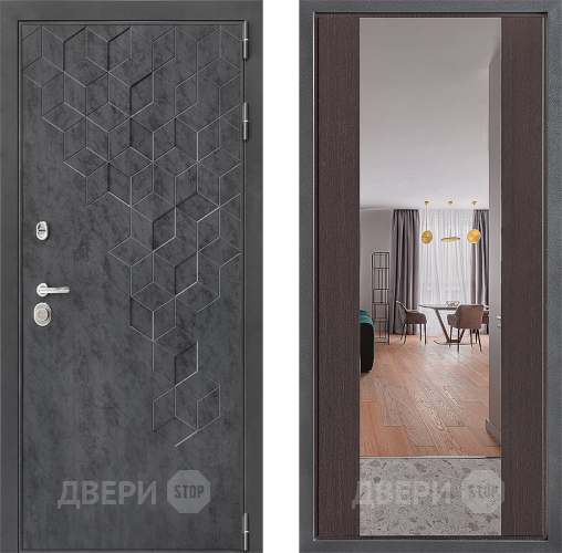 Входная металлическая Дверь Дверной континент ДК-3/713 ФЛЗ-1 Зеркало Венге в Наро-Фоминске
