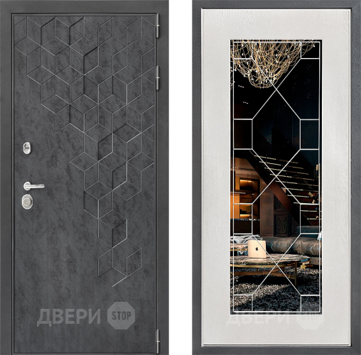 Дверь Дверной континент ДК-3/713 ФЛ-Тиффани Зеркало Белое дерево в Наро-Фоминске