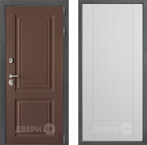 Входная металлическая Дверь Дверной континент ДК-3/729 ФЛ-Лайн Белое дерево в Наро-Фоминске